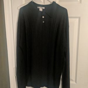 Black Long Sleeve Polo Style shirt